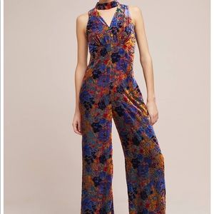 Floral Velvet Jumpsuit